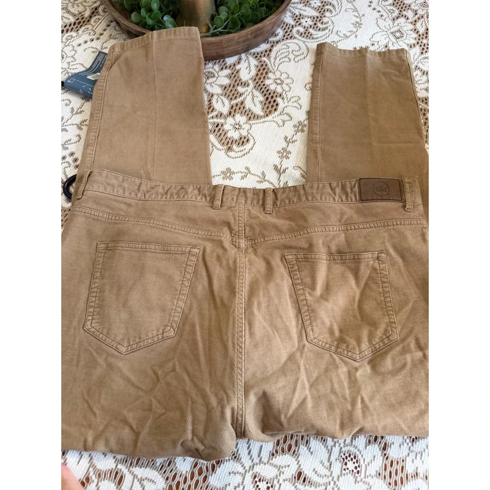 Peter Millar Mens Tan Corduroy Five Pocket Pants Size 42 x 31 khaki Cotton Modal